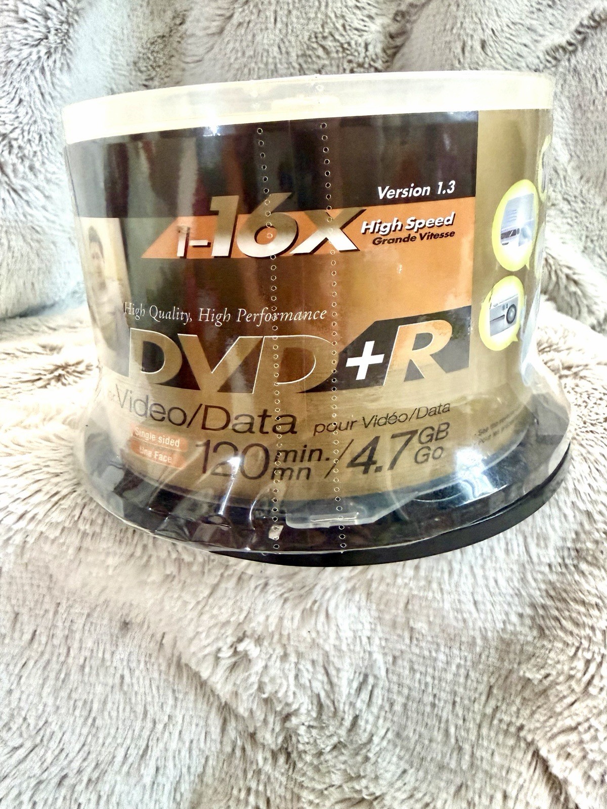 JVC DVD+R 16X Recordable Discs 4.7GB 120min 50-Pack Spindle VD-R47GU50