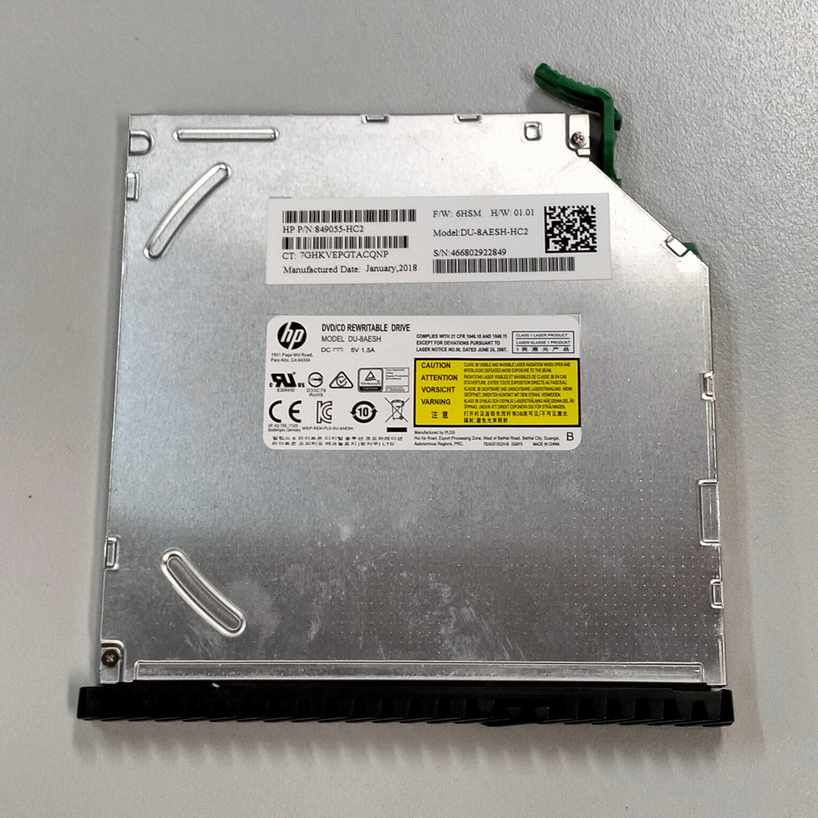 HP DU-8AESH-HC2 9.5mm SATA DVD±RW DL Optical Drive ProDesk EliteDesk 849055-HC2