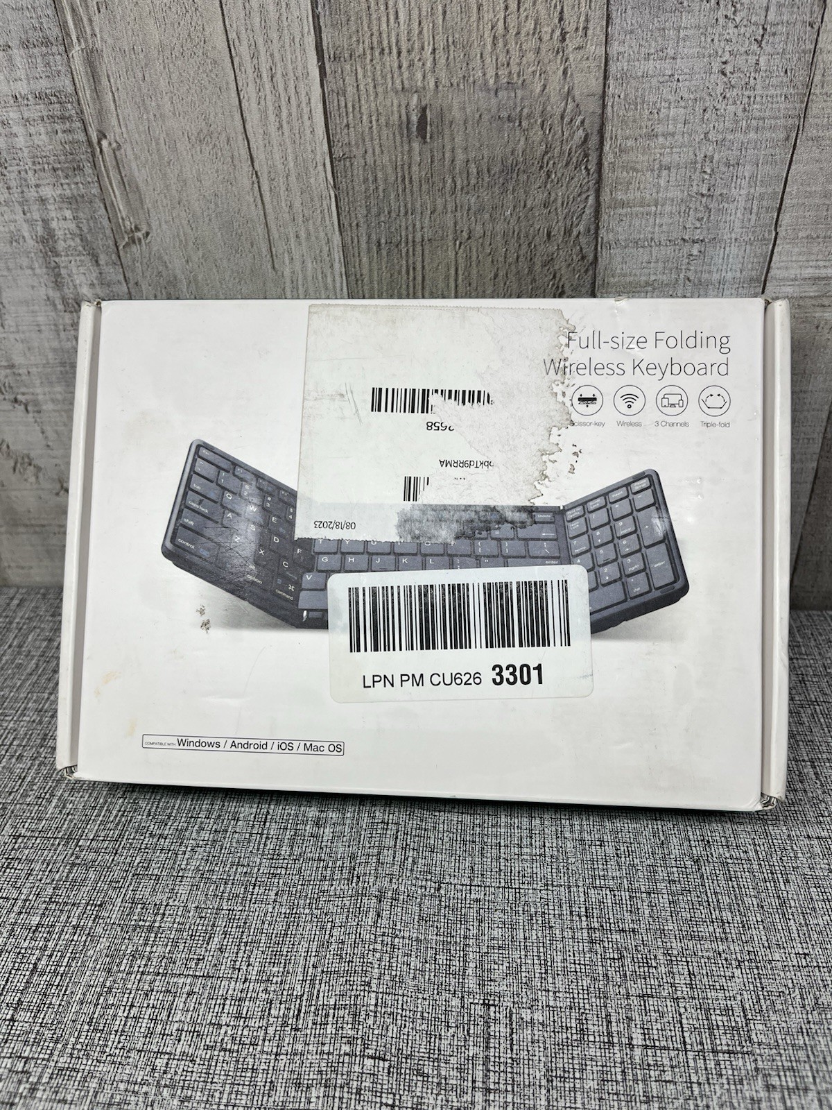 Foldable Bluetooth Keyboard with Numeric Keypad, Samsers Full-Size Wireless