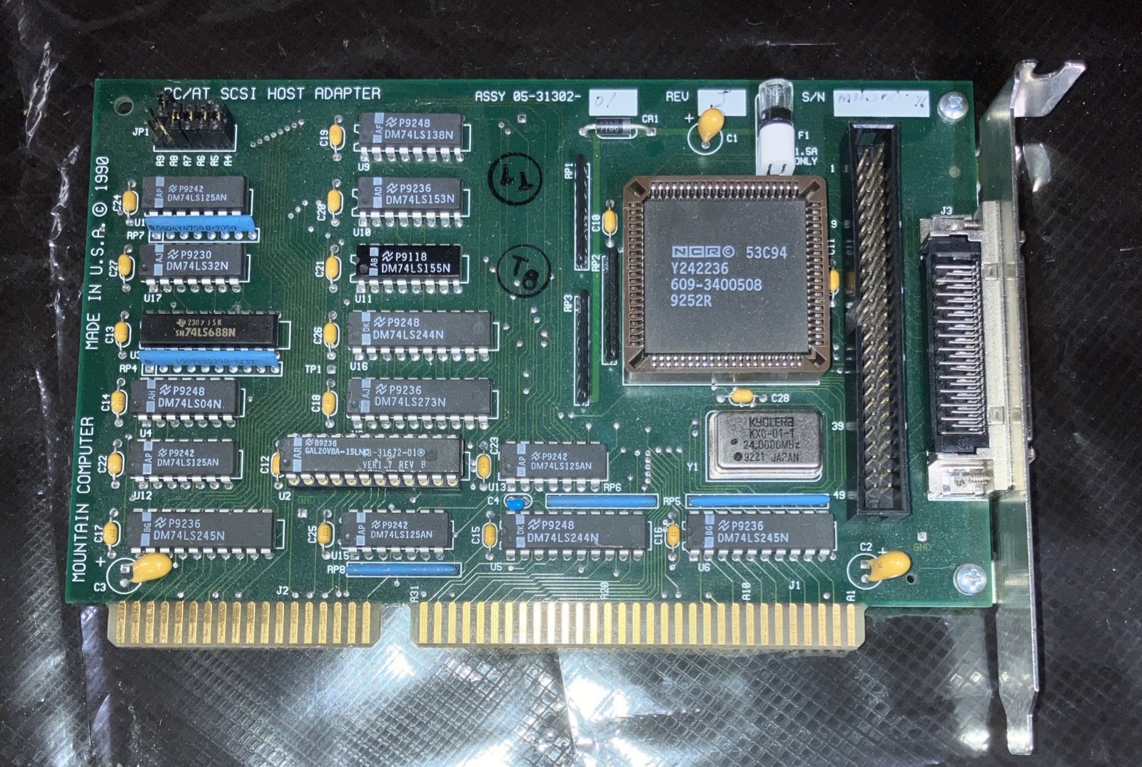 VINTAGE MOUNTAIN COMPUTER 05-31302-01 REV. J PC/AT SCSI HOST ADAPTER TESTED
