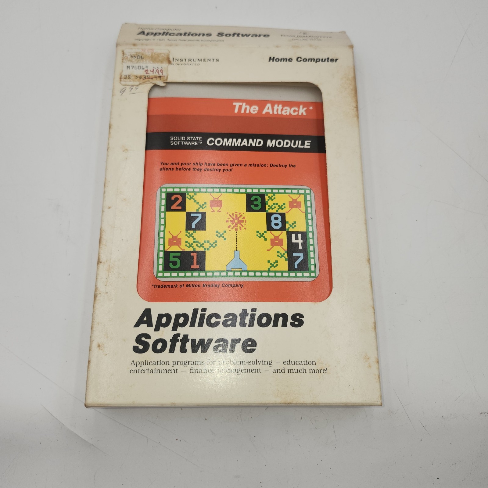 TI 99/4A THE ATTACK video game Texas Instruments BOX MANUAL INSERT ONLY
