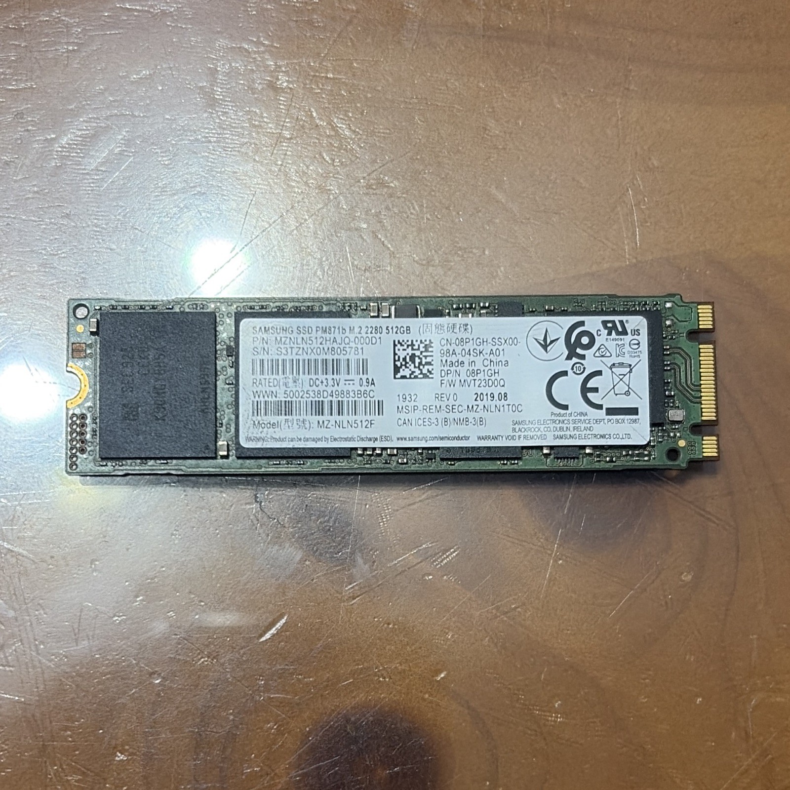 Samsung PM991a 512GB M.2 2280 PCIe Internal SSD Cache 512MB MZ-NLN512F