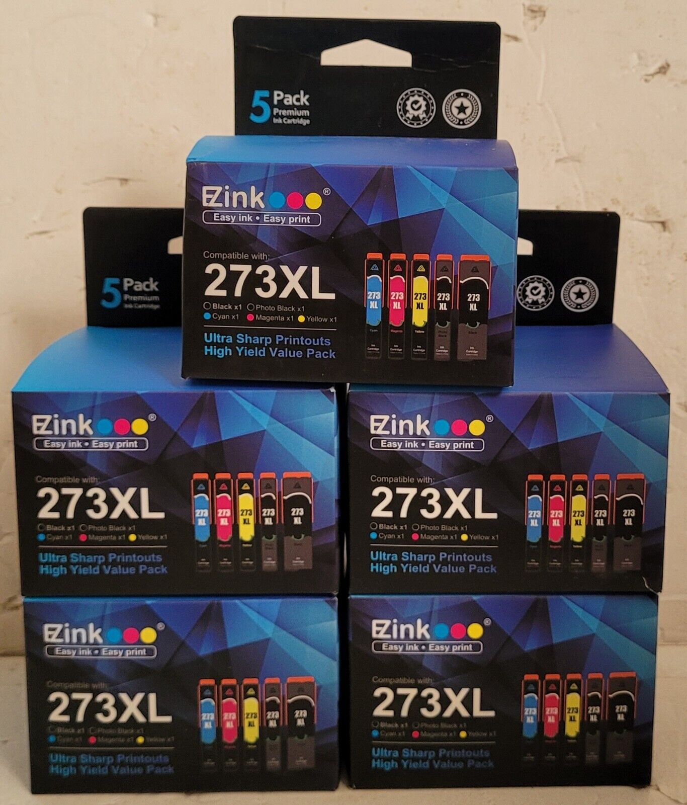 25 Pack E-Z Ink 273 Ink Cartridge Replacement for Epson 273xl, 5 Boxes of 5