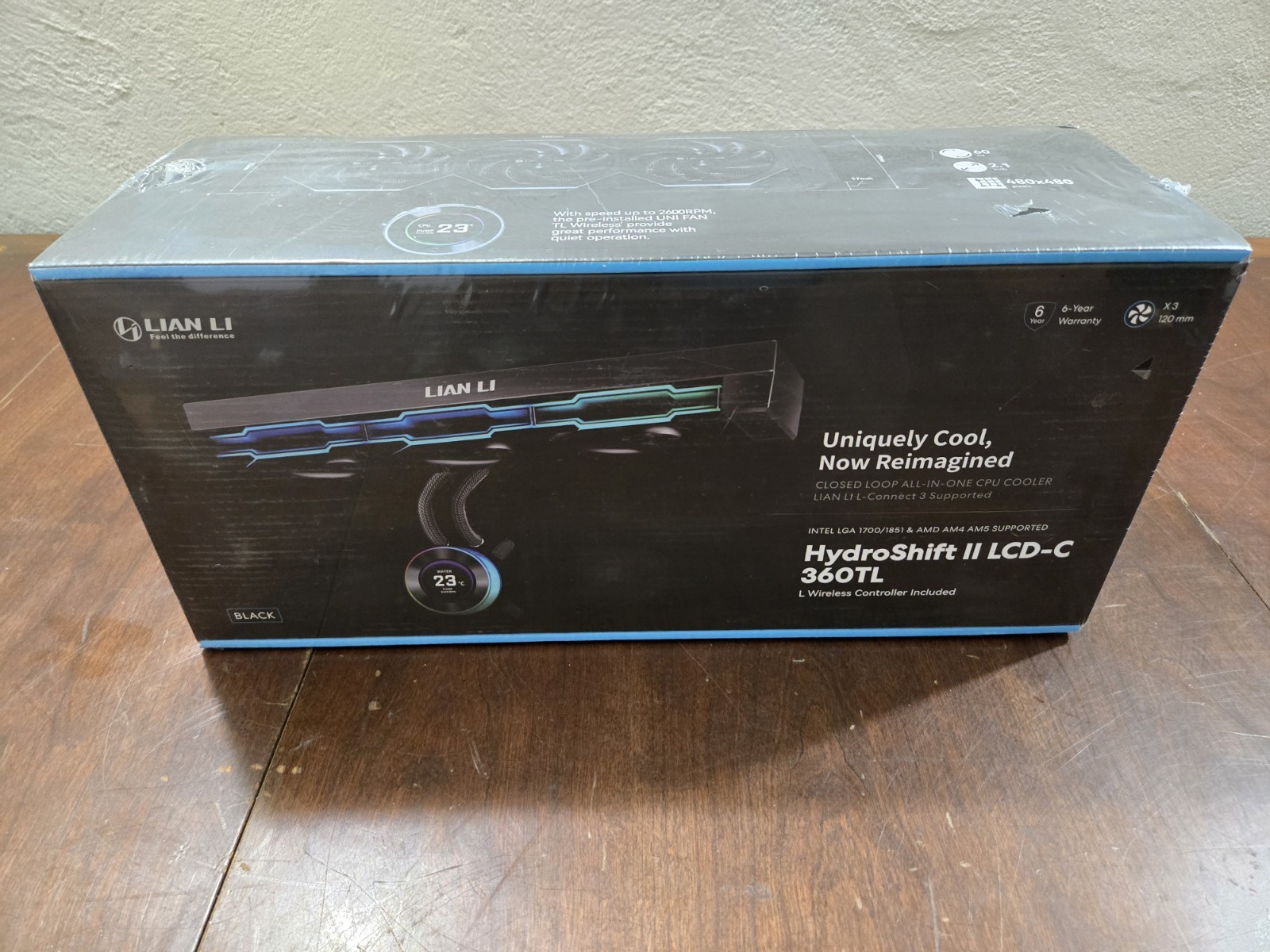 Lian Li HS2LCD36TB HYDROSHIFT II 360 TL RGB Liquid CPU Cooler Black -  New