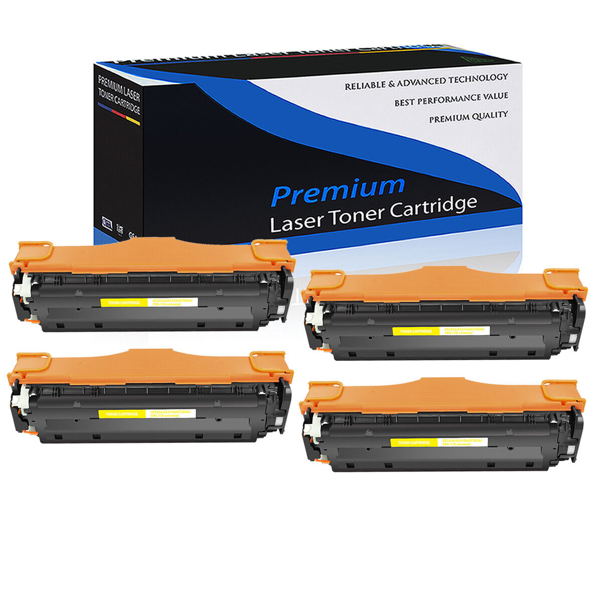 4 PK/Pack Yellow CC532A 304A Toner For HP LaserJet CP2020 CM2320 CP2025 MFP