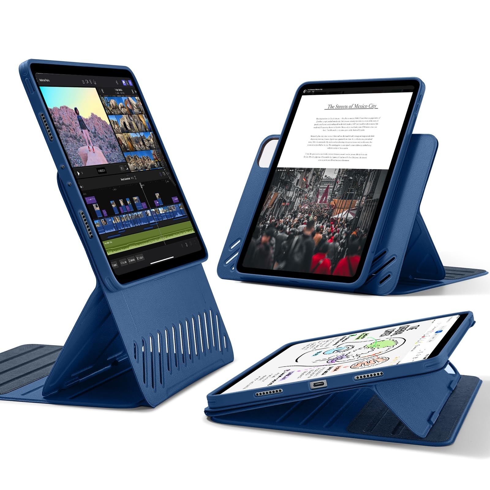 ESR Shift Series Case for iPad Pro 12.9 6th/5th Gen Magnetic Blue Stand