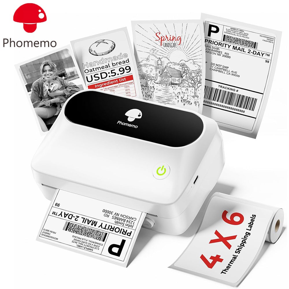 Phomemo M421 Label Printer Bluetooth & USB 4 x 6 Upgraded for 40-106mm Label