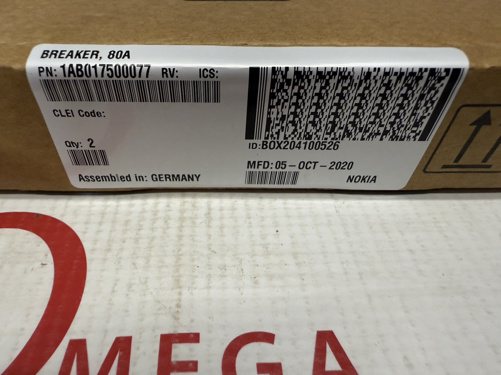 Nokia 1AB017500077 8345-F01Z-R0M1-DB1B2B Breaker 80 Amp (QTY:2)