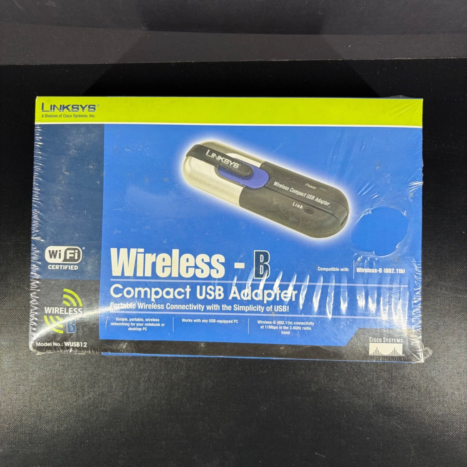 Linksys Wireless-B Compact USB Adapter Model WUSB12 802.11b 2.4GHz Sealed