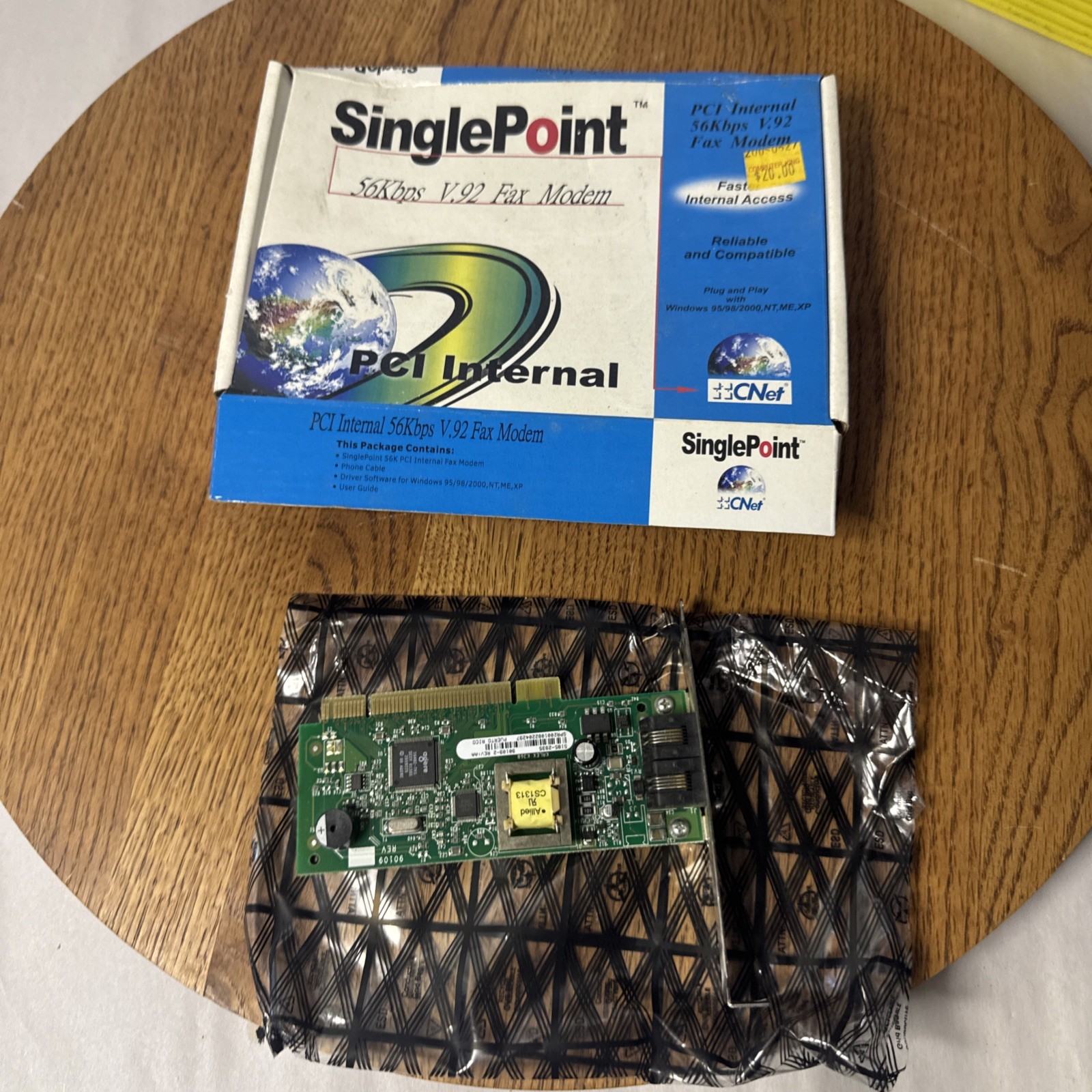 CNET Single Point Internal Modem 56k Voice Fax Modem Open Box