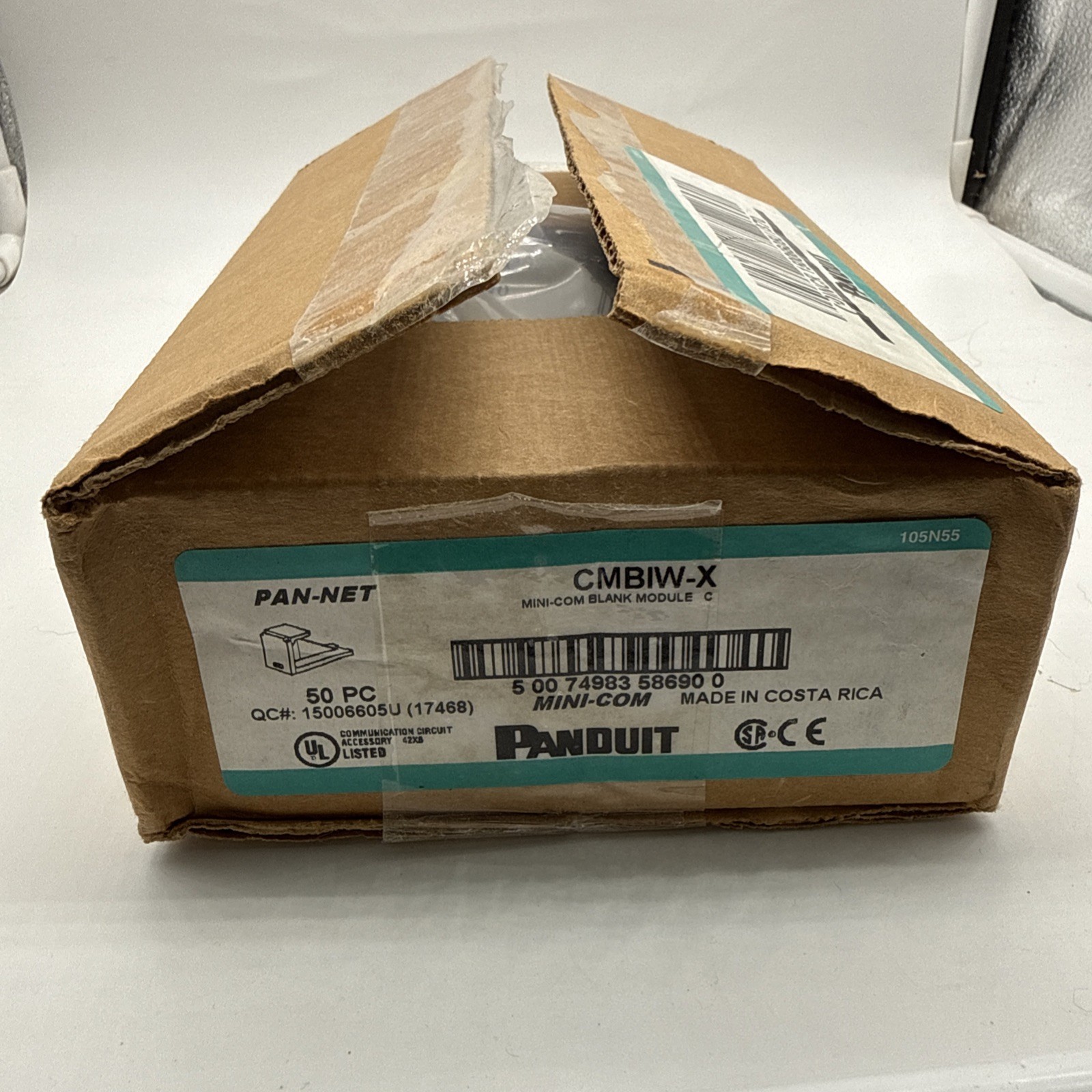 Panduit CMBIW-X Mini-Com Blank Modules White 50-Pack NEW 5 Factory Sealed Bags