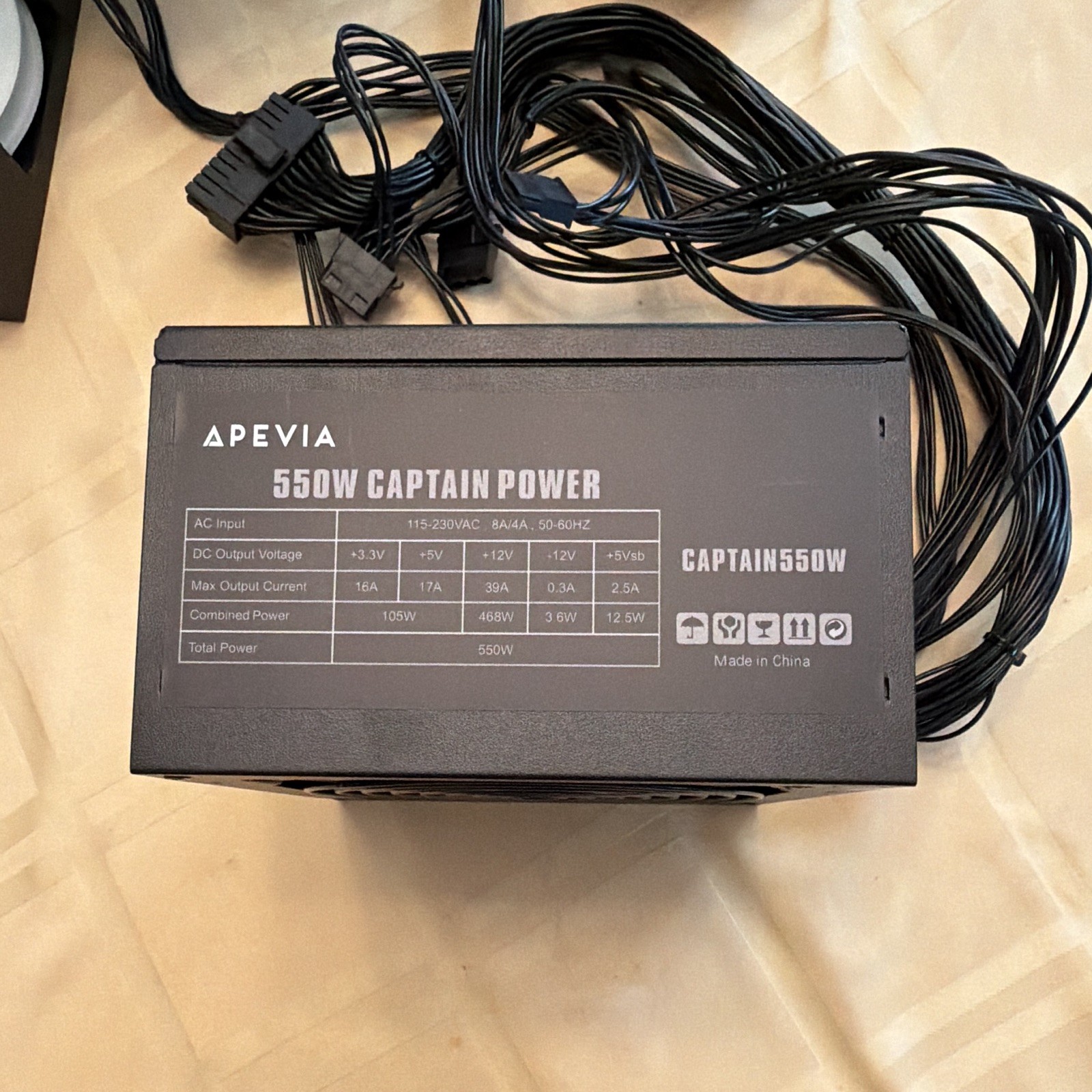 Apevia Captain Power CAPTAIN550W 550W ATX Non-Modular SATA PSU Black