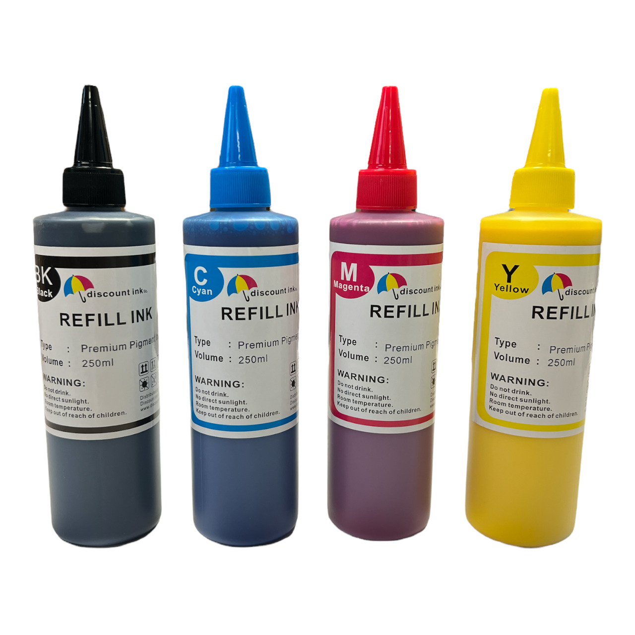4 Bulk pigment refill ink for EPSON inkjet printer 4 colors 4x250ml 
