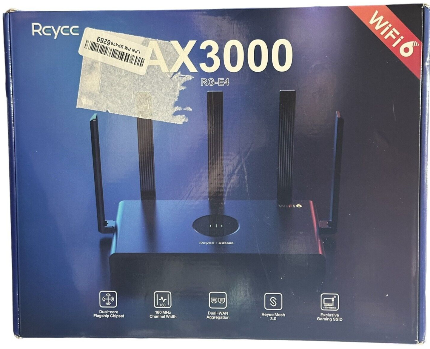 Reyee Dual Band Wi-Fi 6 Router AX3000 (RG-E4) - 3000 SqFt, Coverage, Gigabit WAN