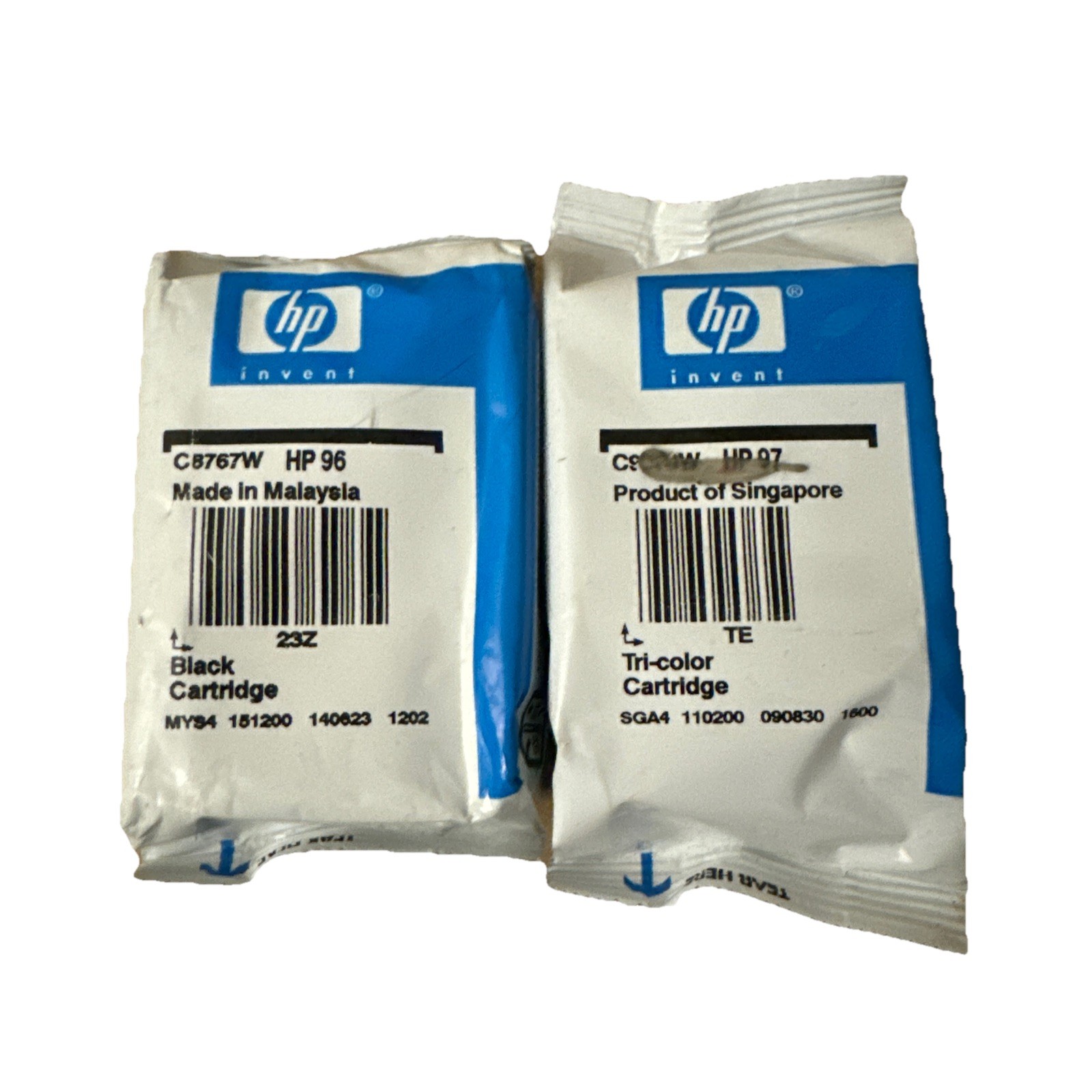 2 Pack Genuine HP 96 & 97 Black Color C8767WN C9363WN Ink Cartridge Bag Set New