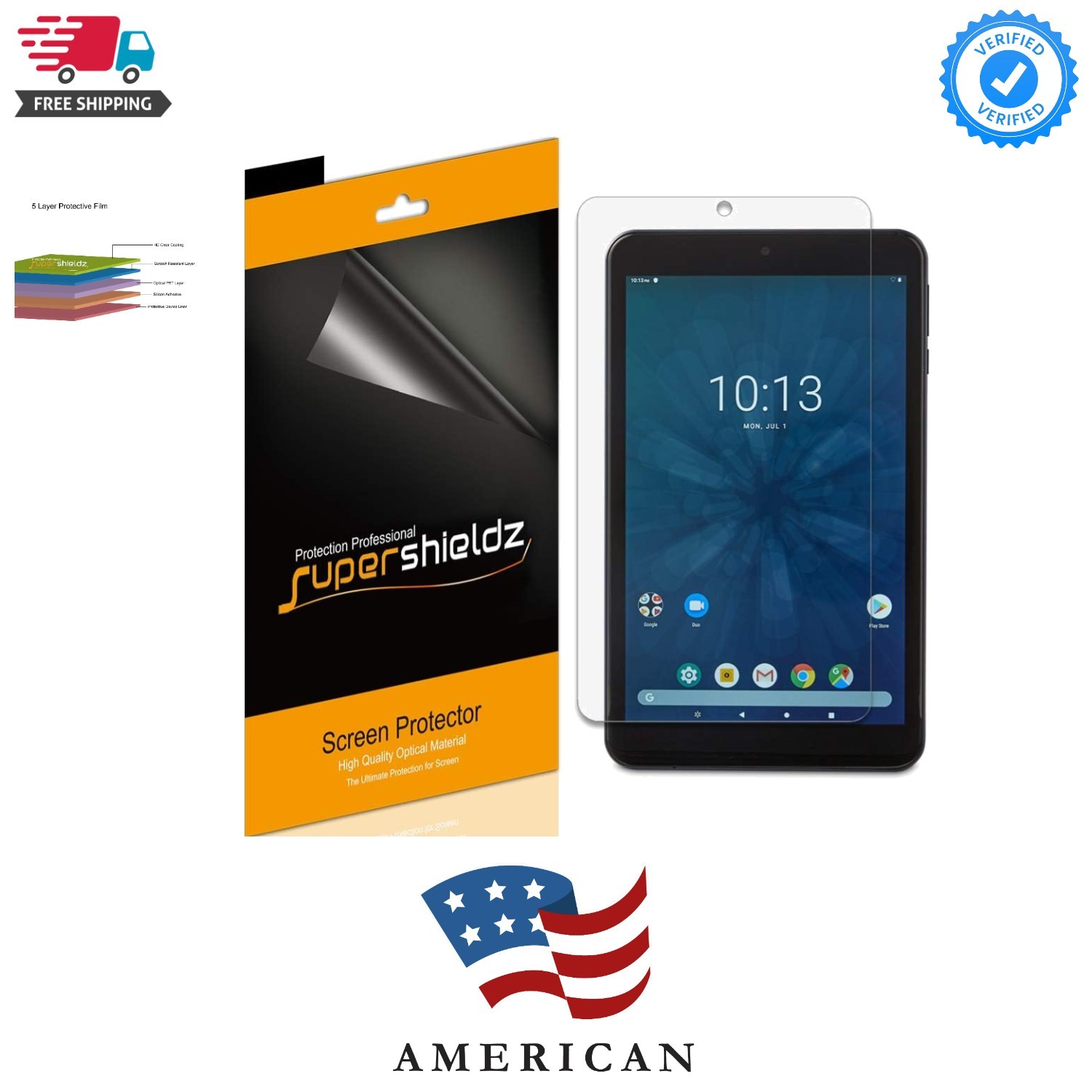 3 Pack Designed for Onn Screen Protector, High Definition Clear Shield PET