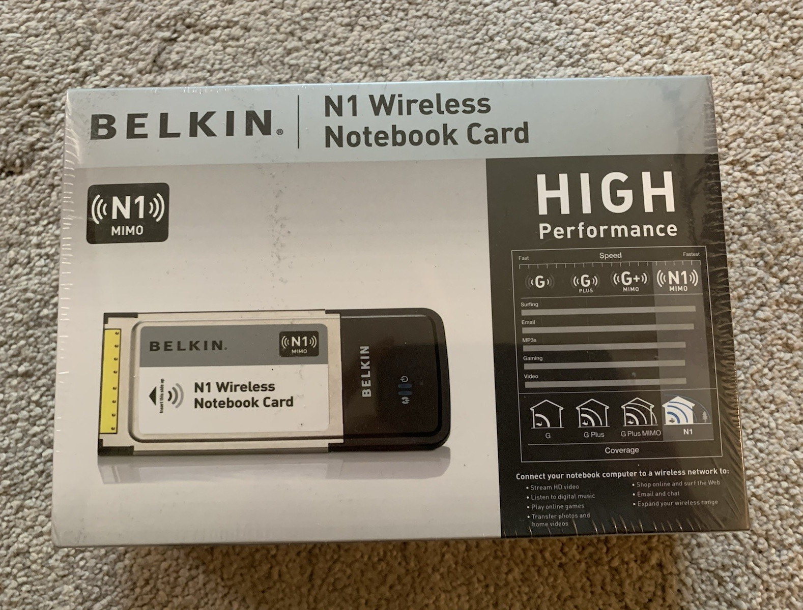 Belkin N1 Wireless Notebook Card PCMCIA 802.11n 300 Mbps F5D8011