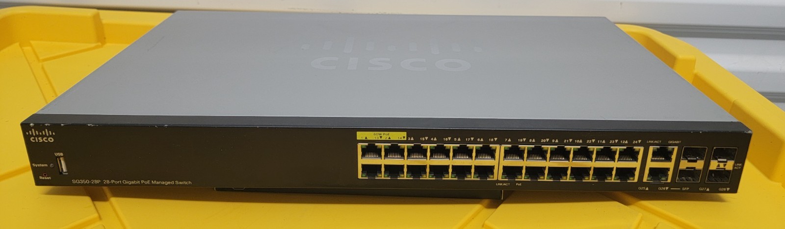 Cisco SG350-28P 28-Port Gigabit PoE Managed Switch 2x Gigabit RJ45/SFP+2x SFP