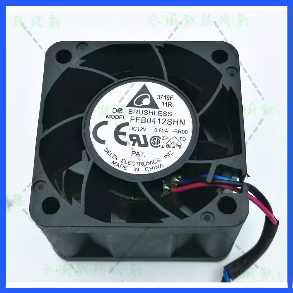 Delta FFB0412SHN-BR00 DC12V 0.60A 40*40*28MM 3-Pin Server Cooling Fan