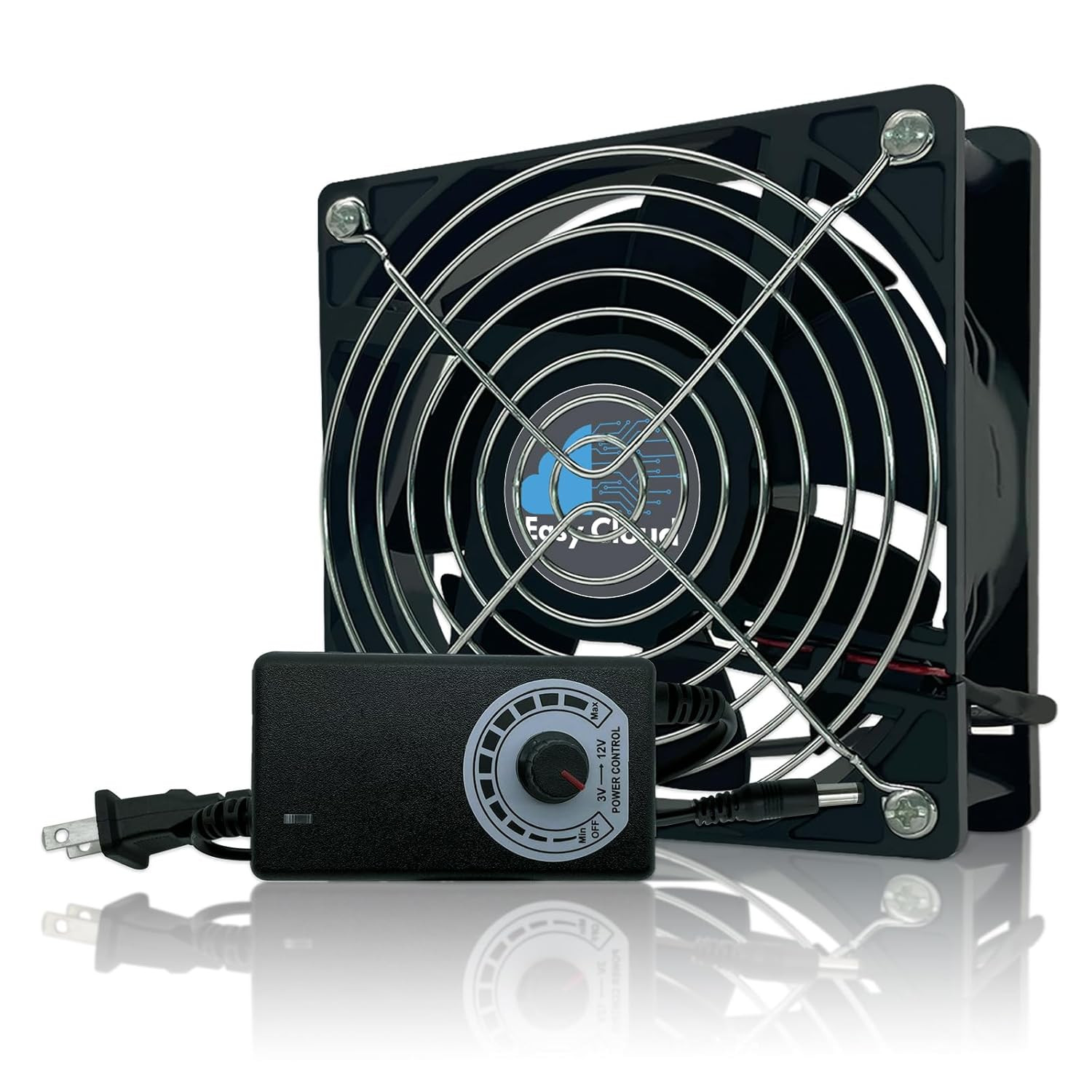Computer Fan with AC Plug, 120Mm Variable Speed Axial Muffin PC Fan with Control
