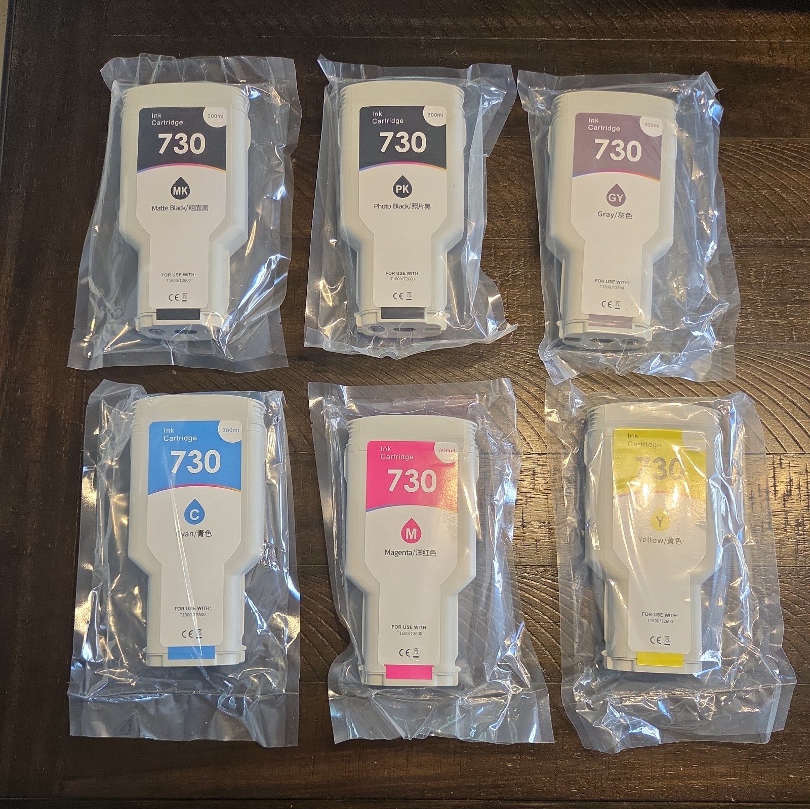 730 Ink Cartridges For HP High-Capacity 300ml 6Pack P2V68A P2V69A P2V70A  P2V72A