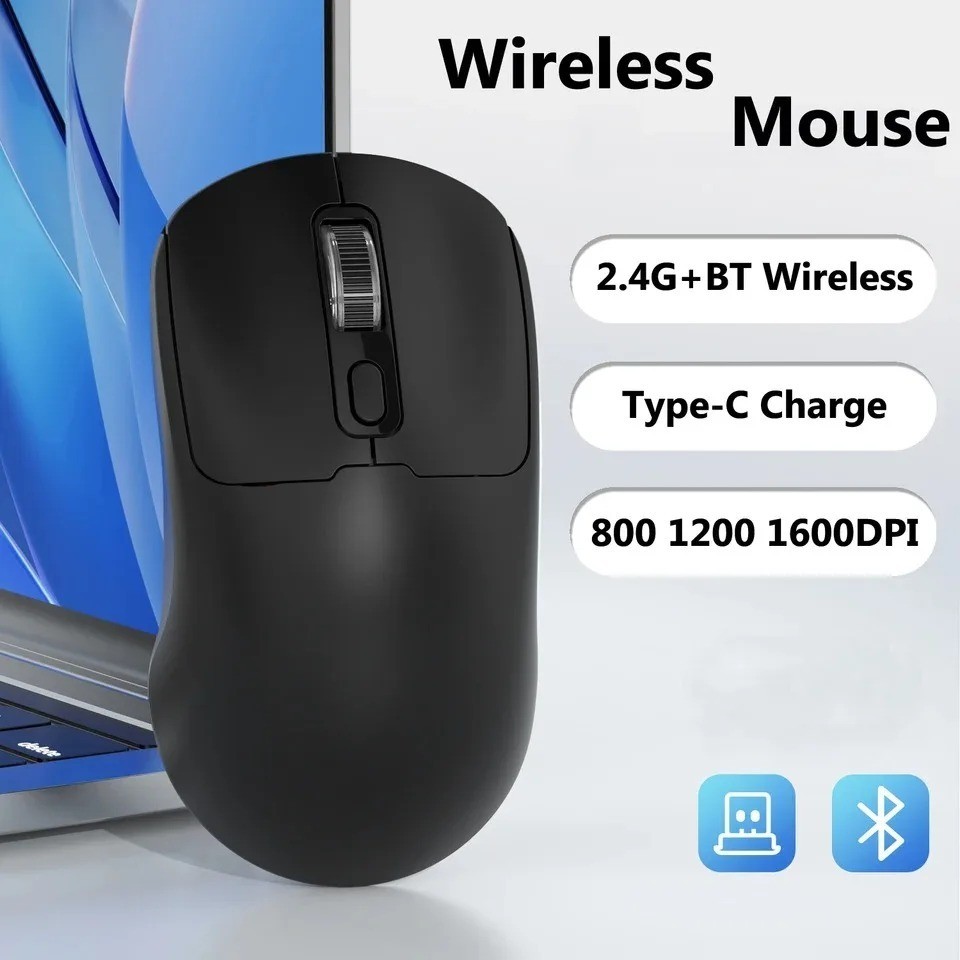 Wireless Bluetooth 5.4 Mouse Rechargeable Ergonomic Gaming PC Laptop