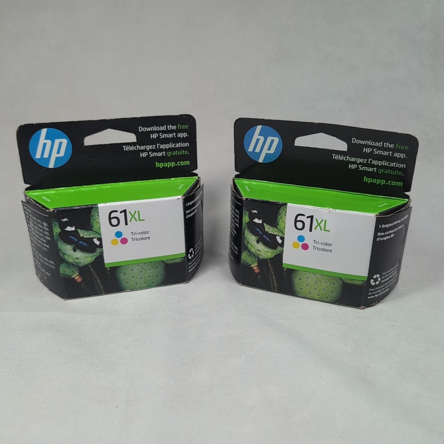 2 HP 61XL Tri-Color Ink Cartridge CH564WN Genuine New Sealed Exp 2024 High Yield