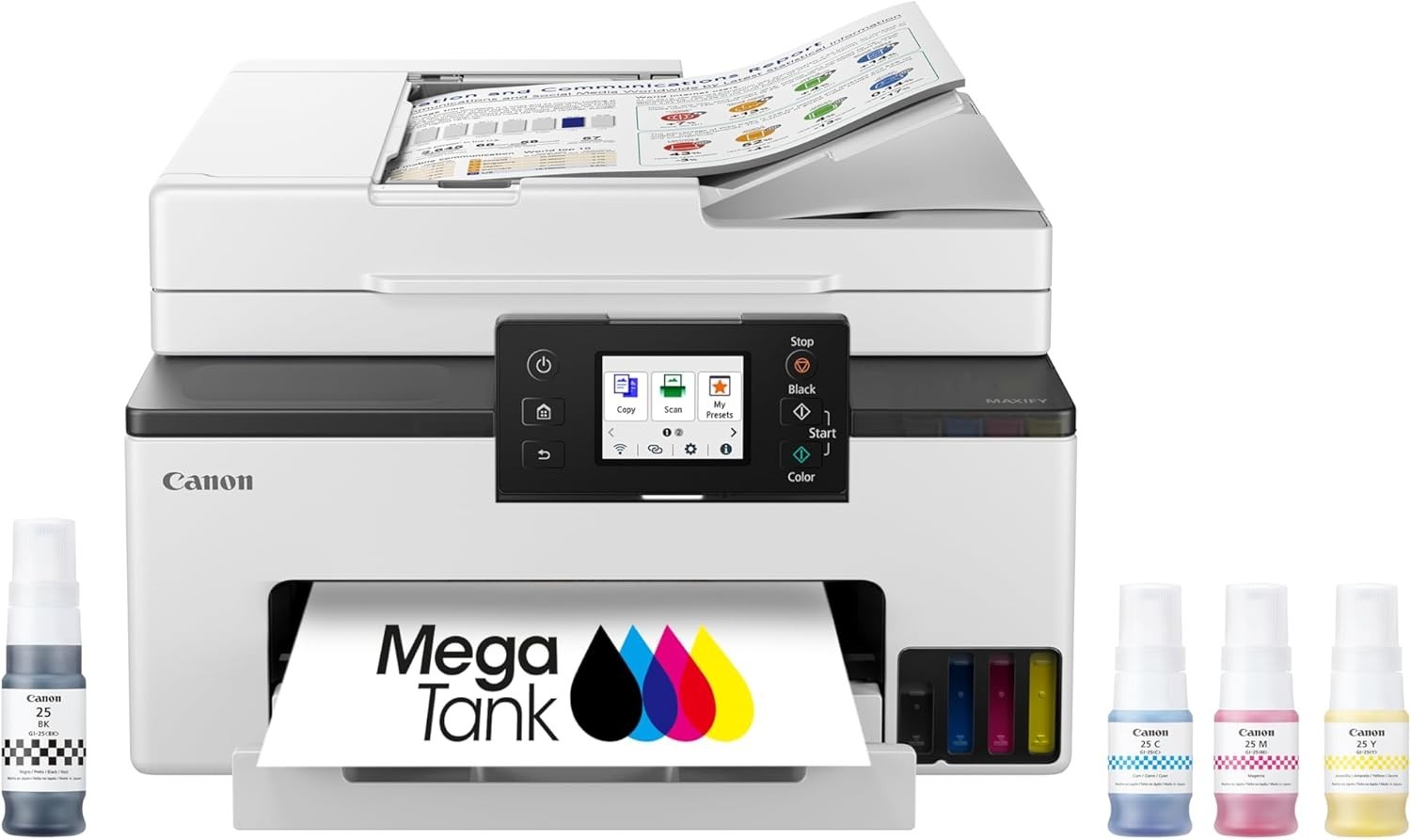 Canon MegaTank MAXIFY GX2020 All-in-One Wireless Color Printer – Print, Copy