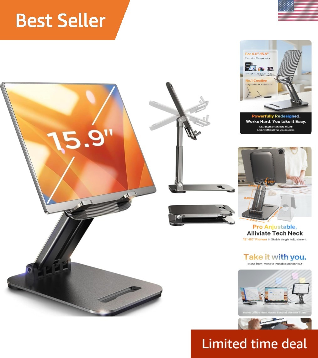 Stand Tablet Holder for Desk Home Office- Portable Monitor Stand for Tablets