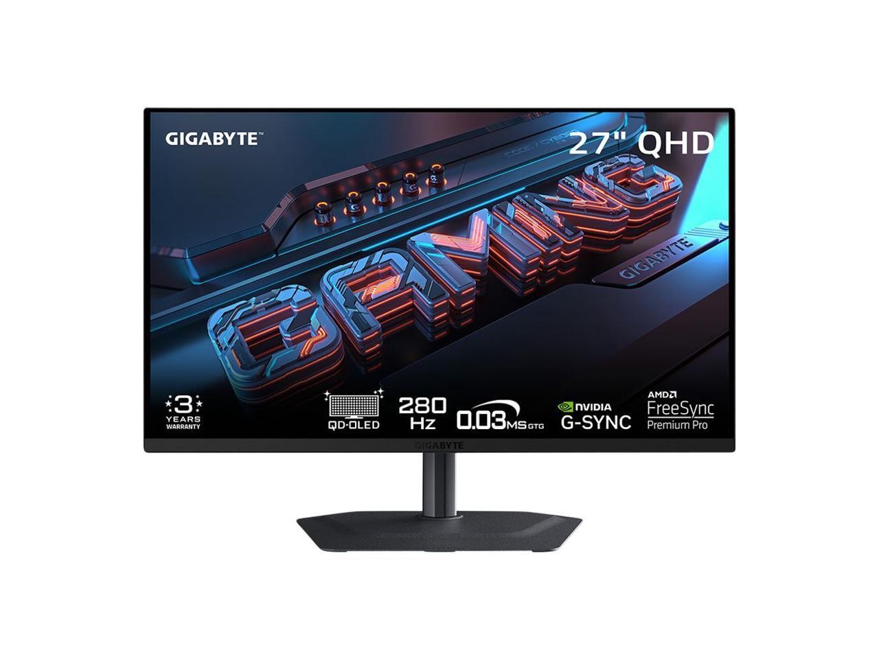Gigabyte Technology MO27Q2ASA1 27" QD-OLED Gaming Monitor - QHD 280Hz