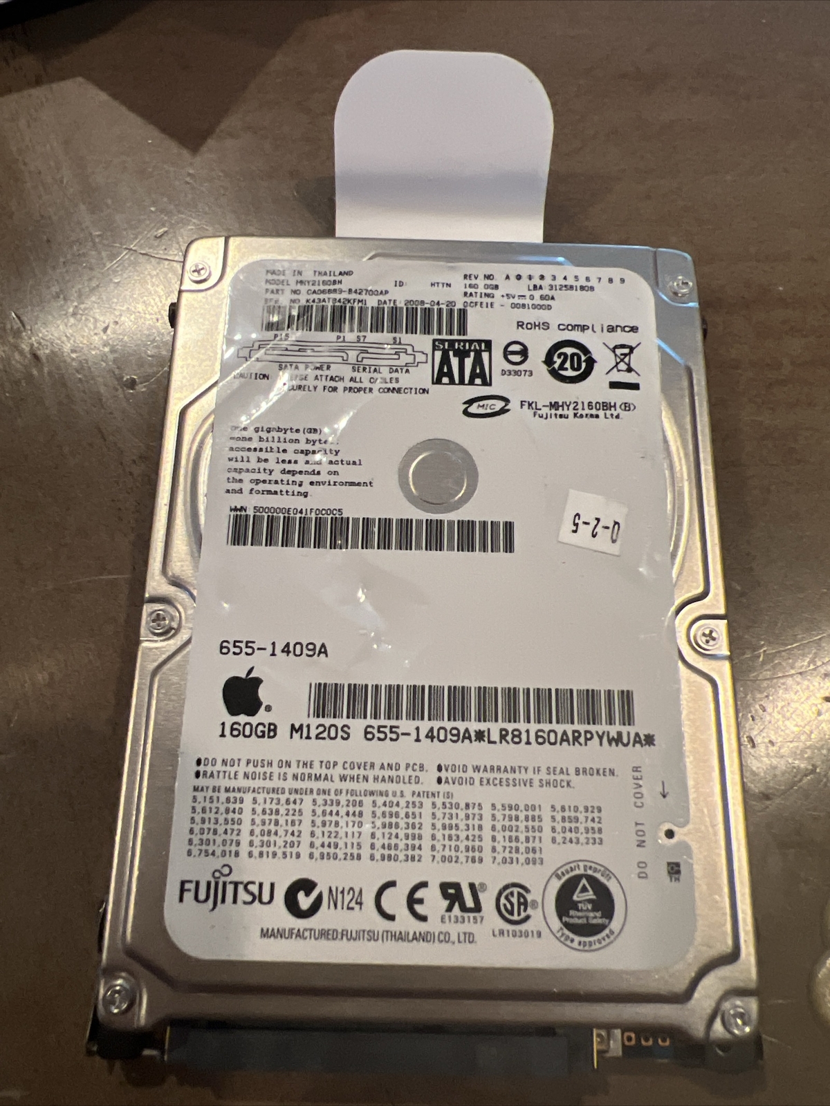 Rare Fujitsu MHY2080BS 80GB SATA 2.5" Drive Tested CA06889-B76300NK