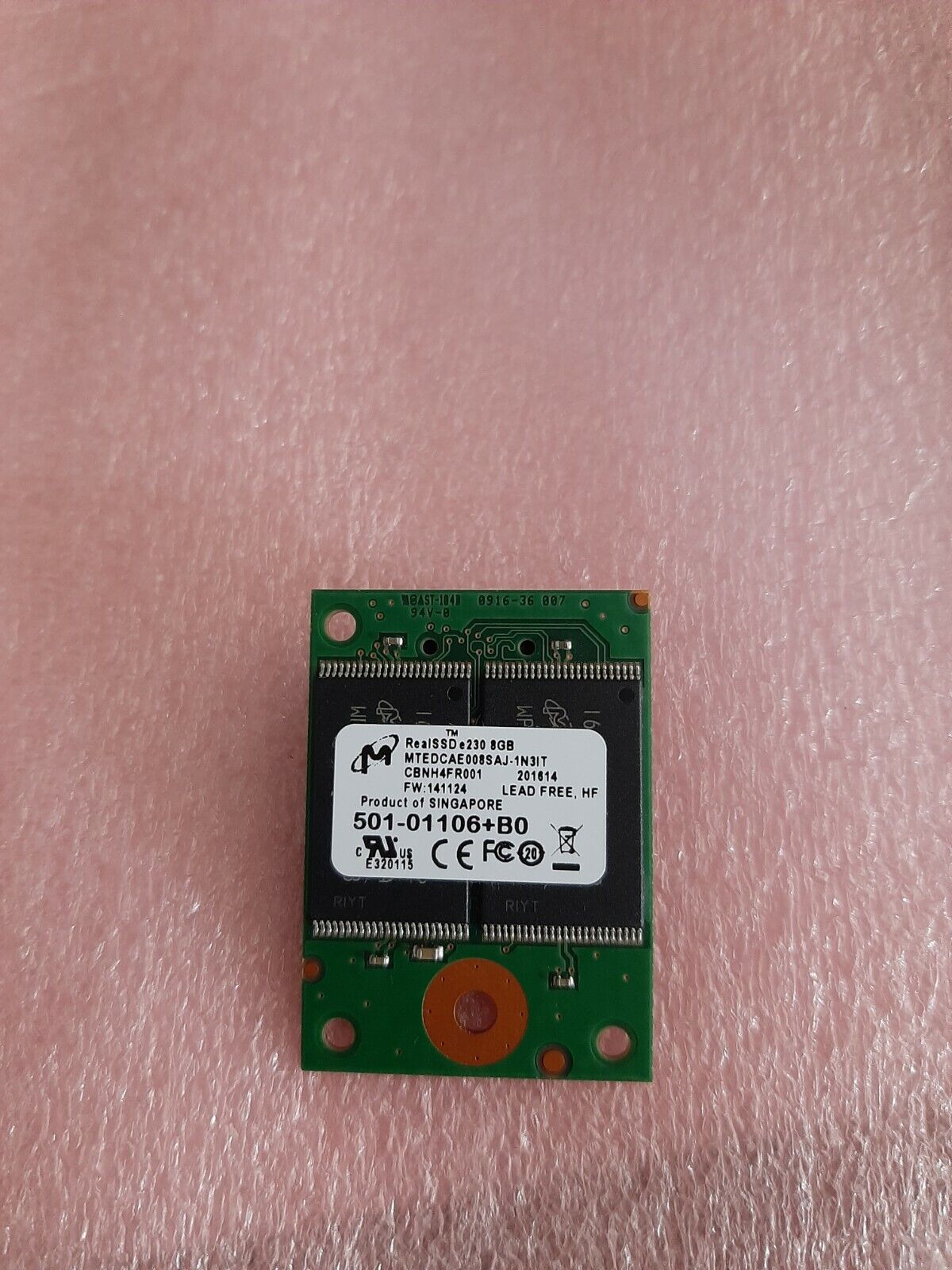 NetApp Micron RealSSD e230 8GB 501-01106 MTEDCAE008SAJ-1N3IT SSD Boot Module