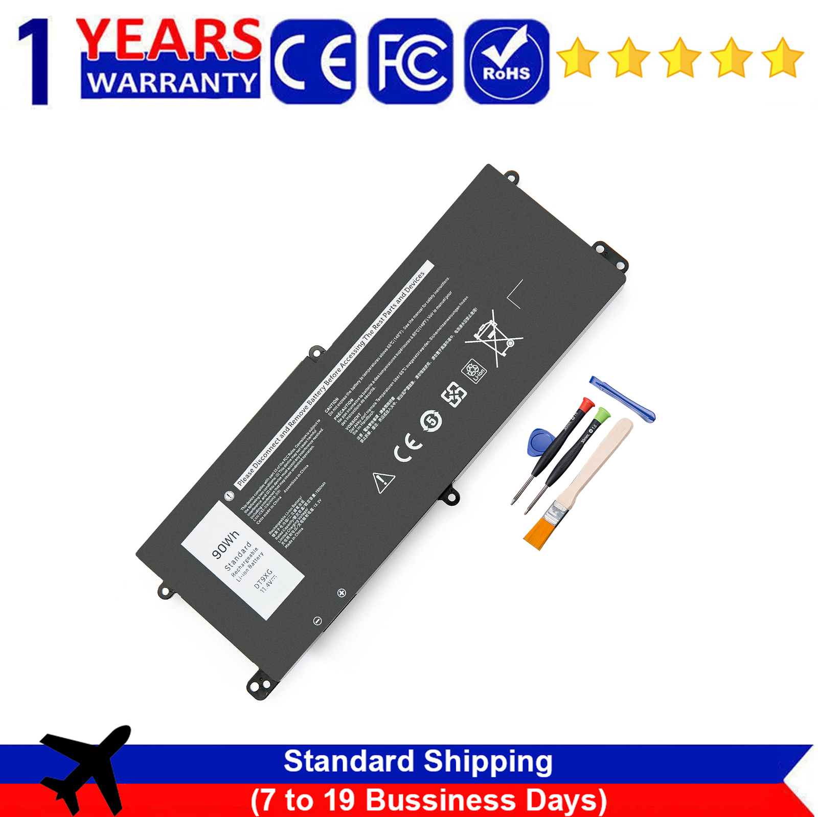 DT9XG 07PWKV 0KJYFY Battery For Dell Alienware Area-51m R1 R2 ALWA51M 11.4V 90Wh