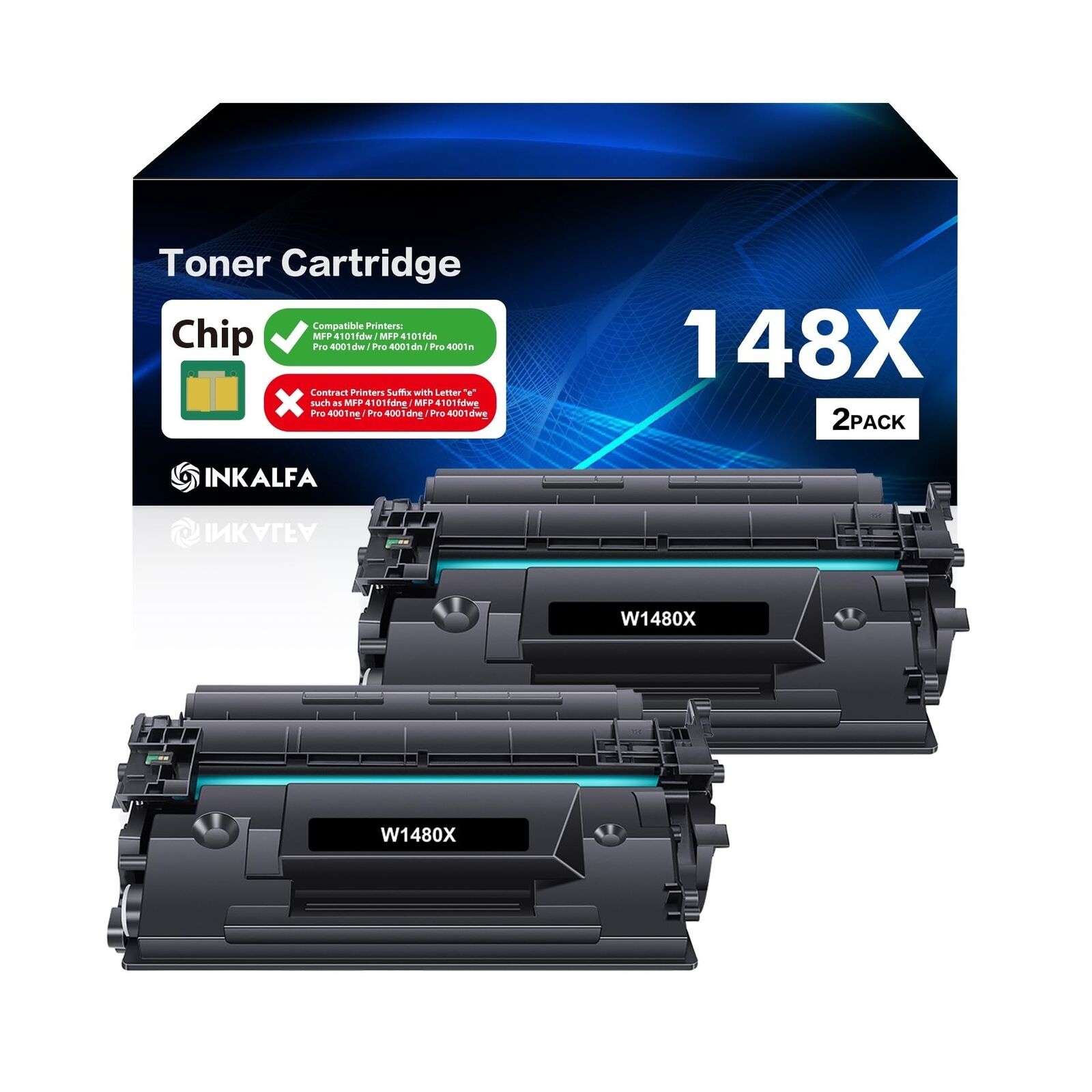 148X Black High Yield Toner Cartridge 148A (with Chip) Compatible Replacement...