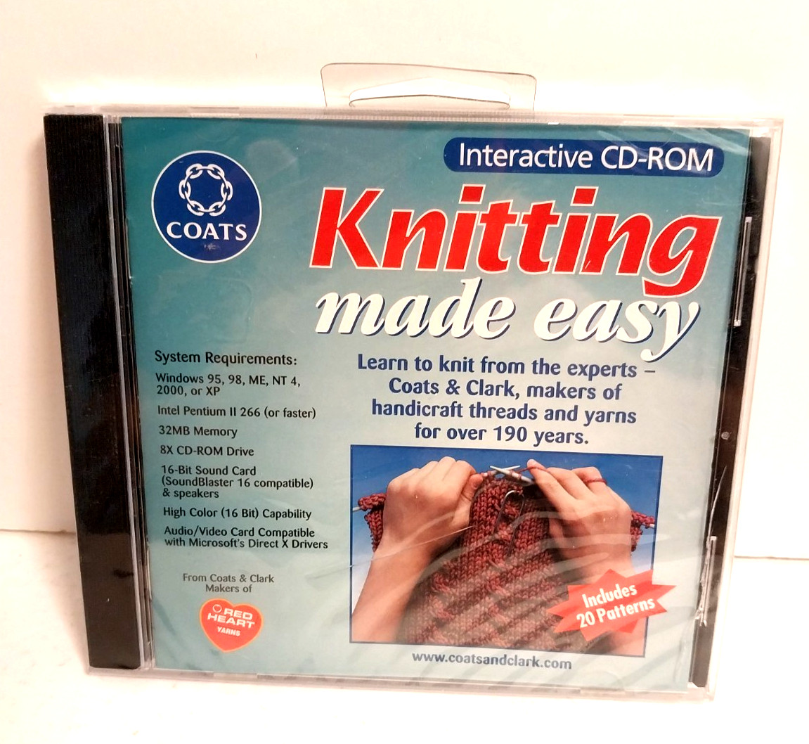 Knitting Made Easy (PC) - Music Interactive CD-ROM, 2002 - New