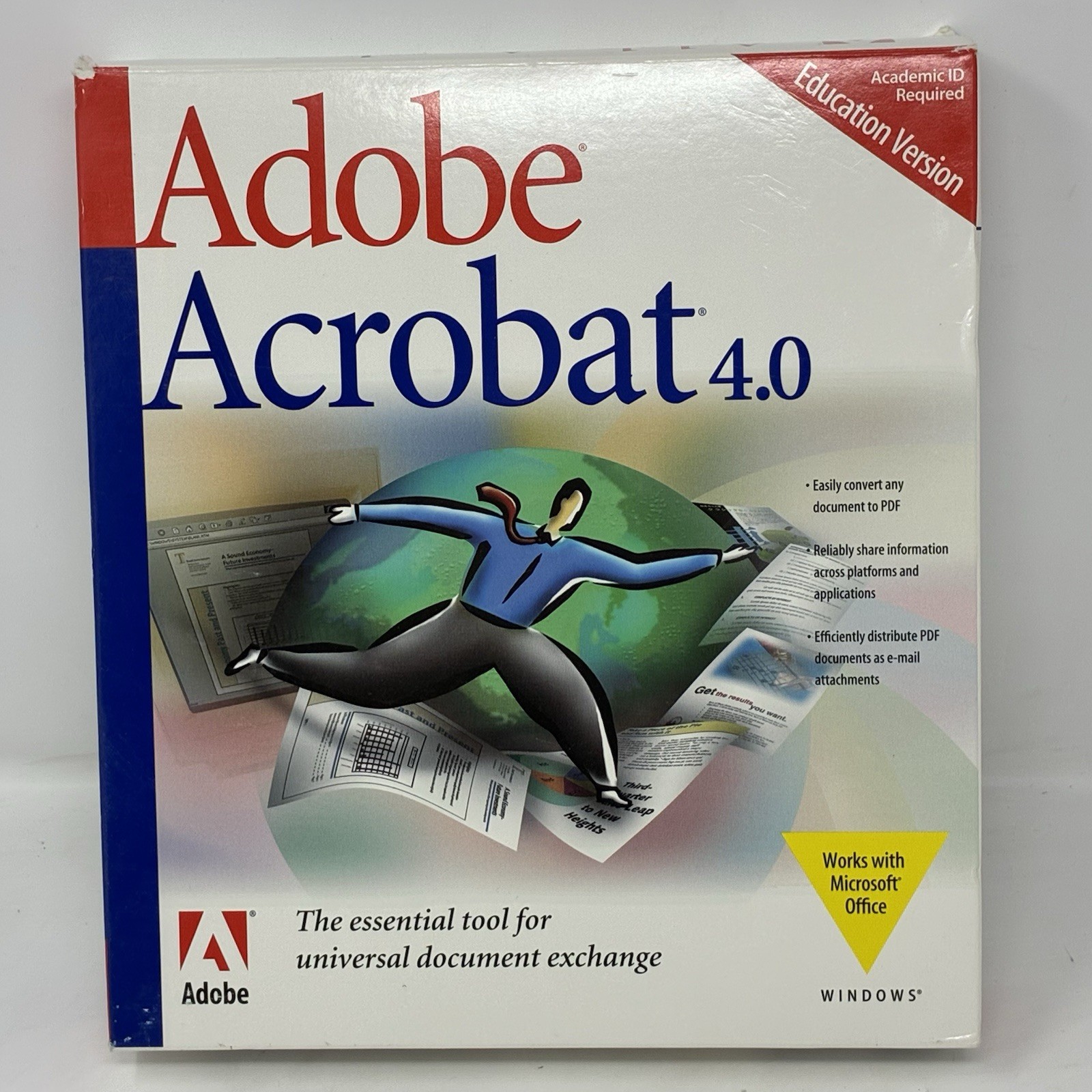 Adobe Acrobat 4.0 for Windows CD-ROM 22001202 Big Box Retail Version