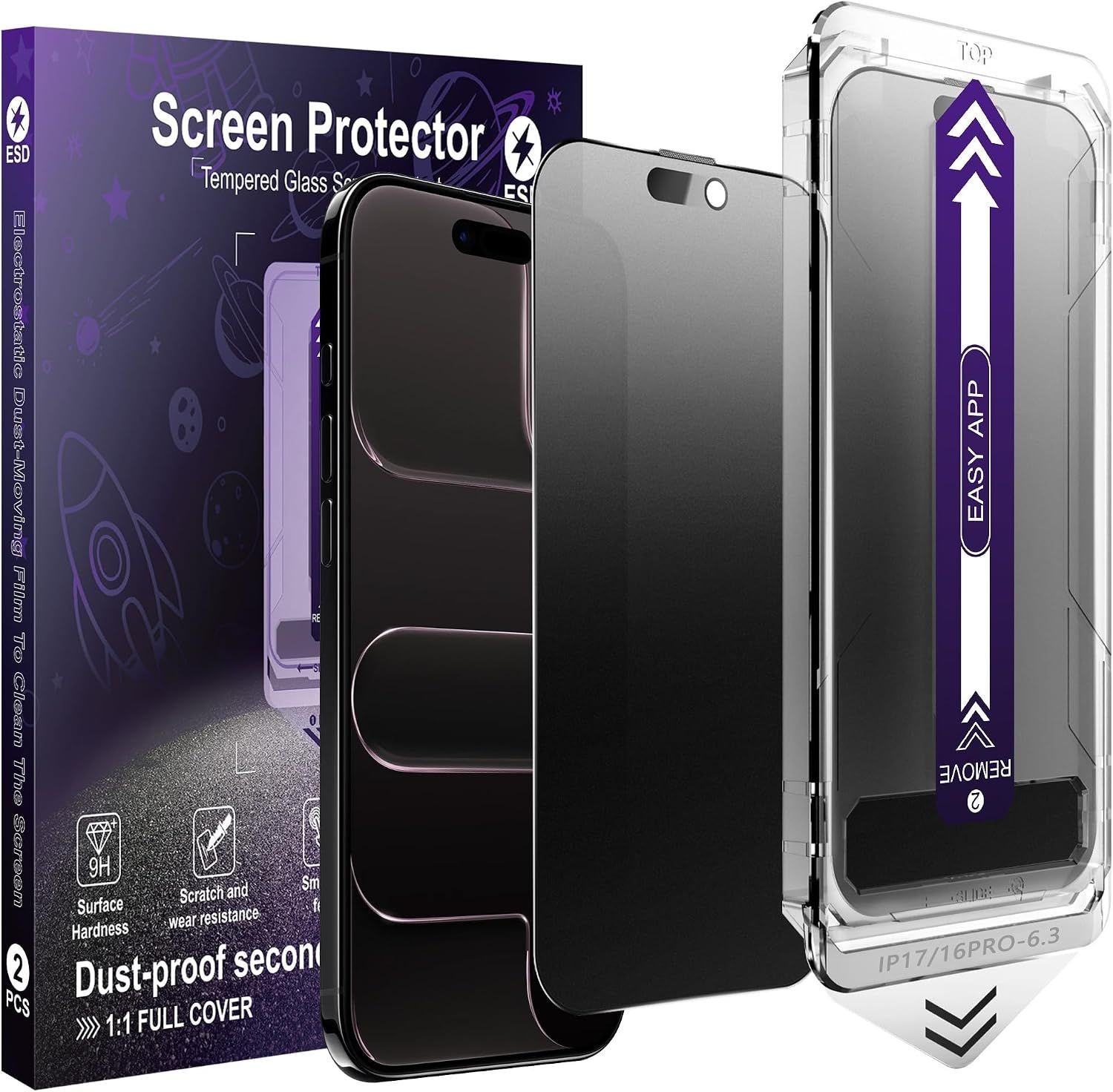 2-Pack Matte Privacy Screen Protector for iPhone 17 Air, 9H Hardness, Anti-Glare