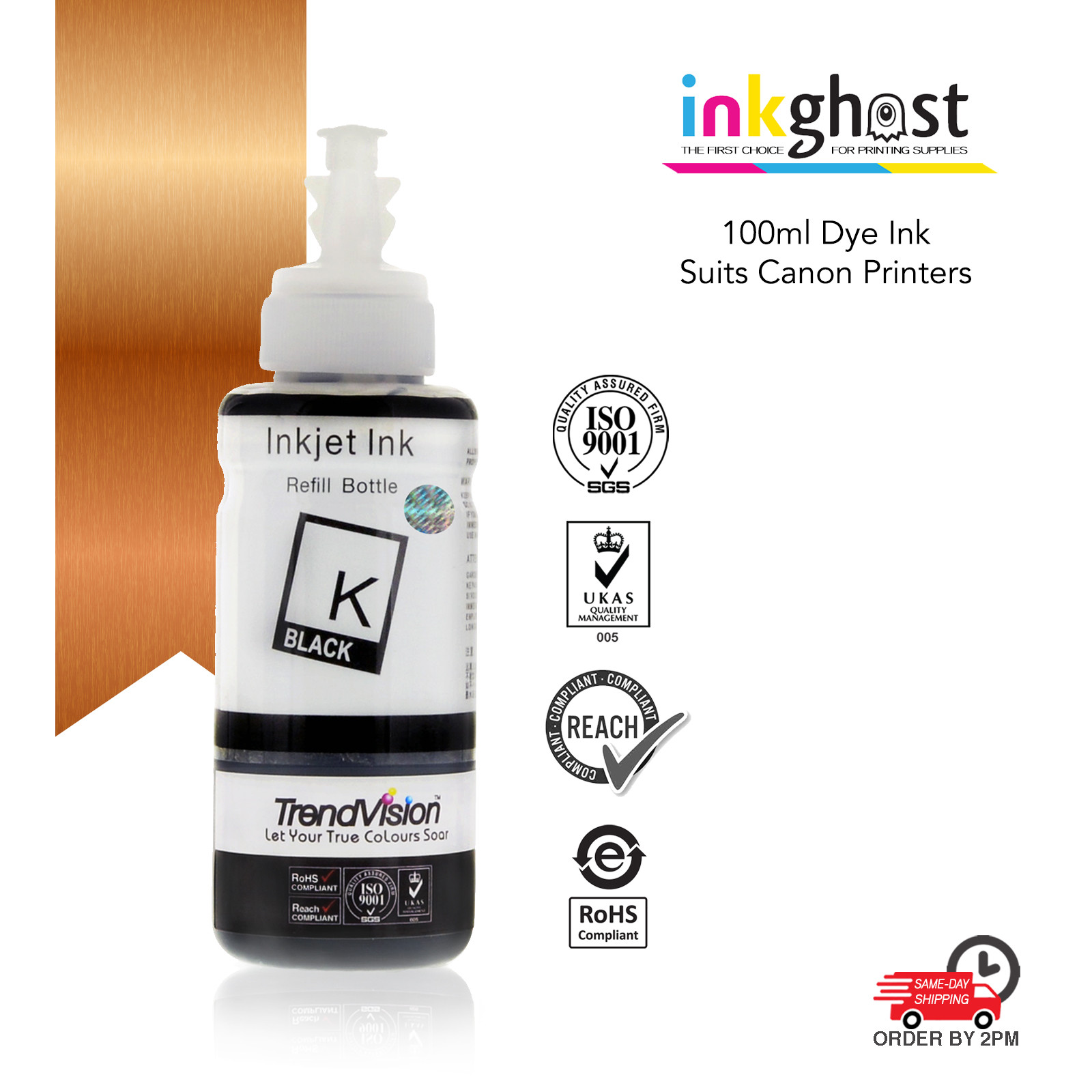 100ml Universal Black DYE REFILL INK compatible with canon Printer Bulk CISS ink