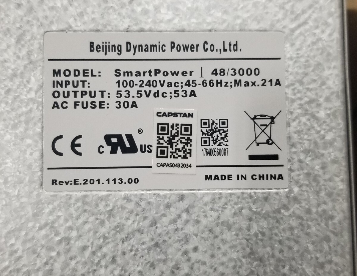 48/3000  (Beijing Dynamic Power Smart  Power Supply 100-240VAC 45-66Hz 30A)