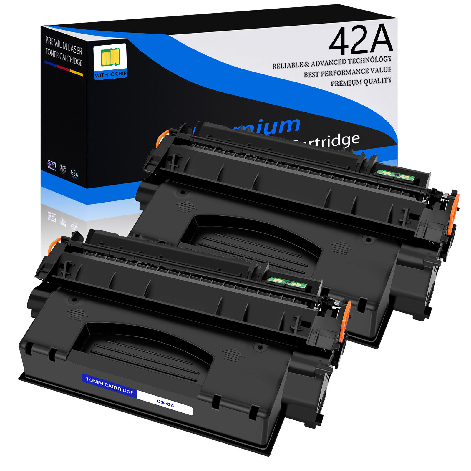 2 Pack - Q5942A 42A Toner Cartridge for HP LaserJet 4200 4240 4250 4300 4350