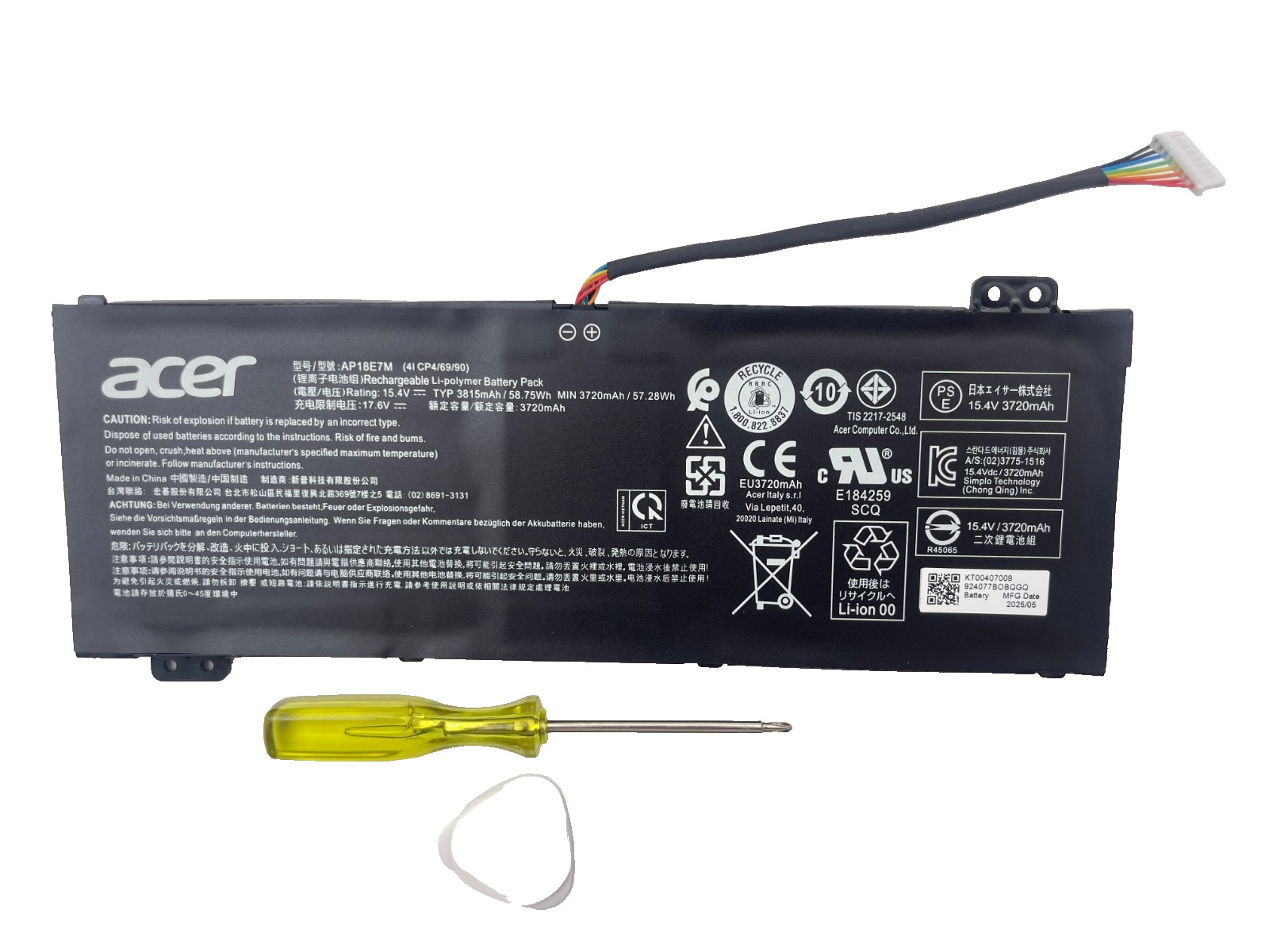 Genuine AP18E7M Battery For Acer ConceptD 3 CN315-71 / Acer ConceptD 5 CN517-71