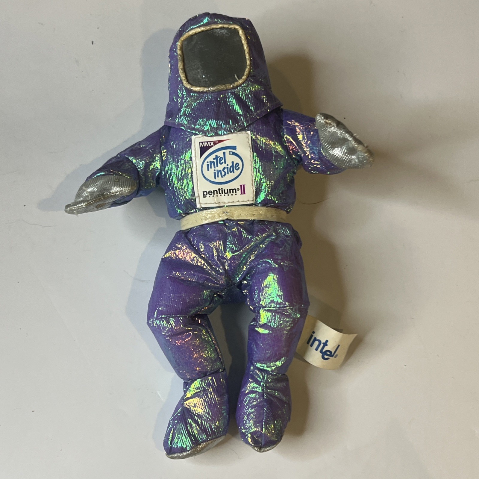 Vintage Metallic Purple Intel Inside Spaceman Astronaut Plush Doll 1997 Promo