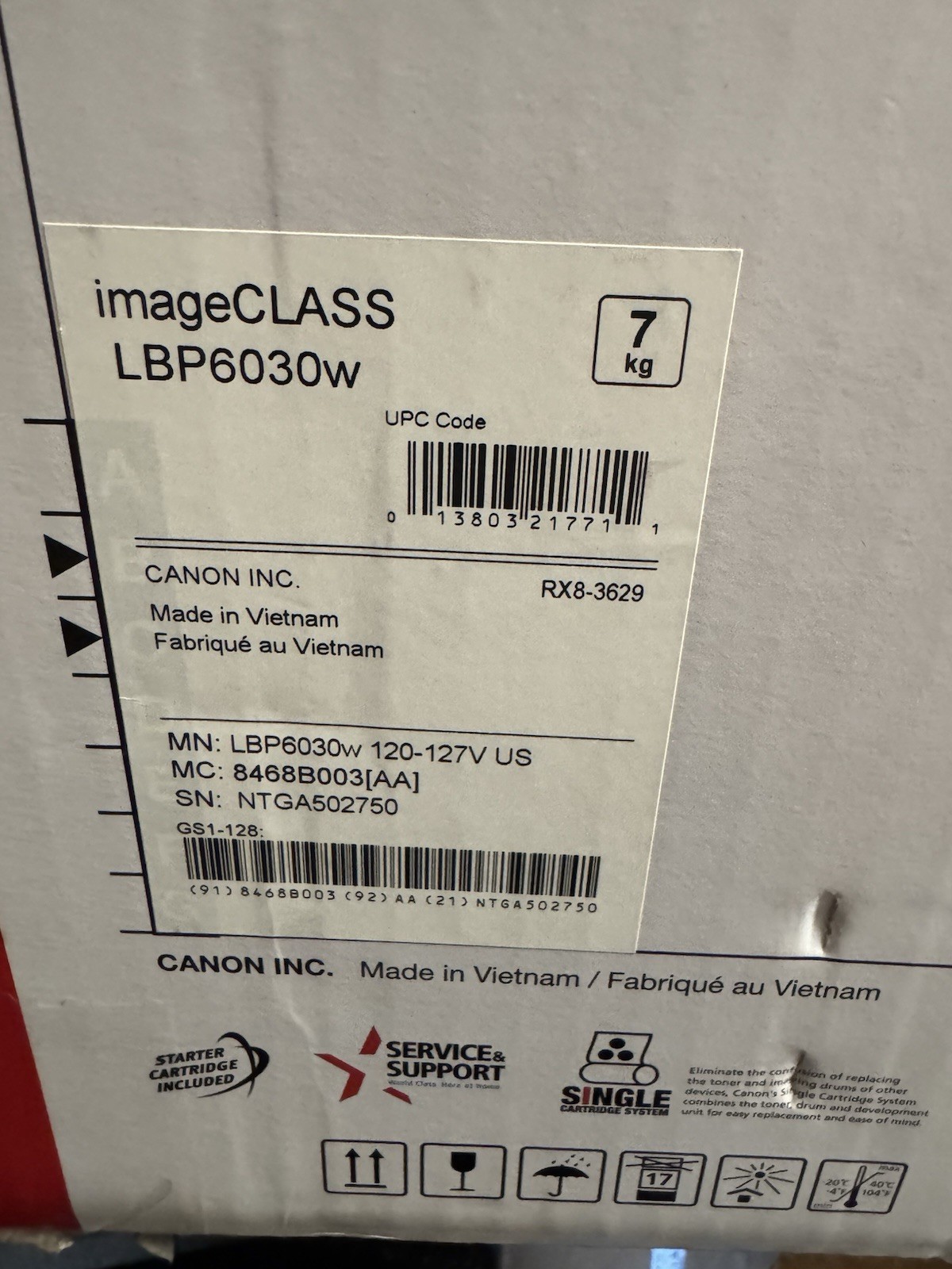 Canon imageCLASS LBP6030w Wireless Laser Beam Printer