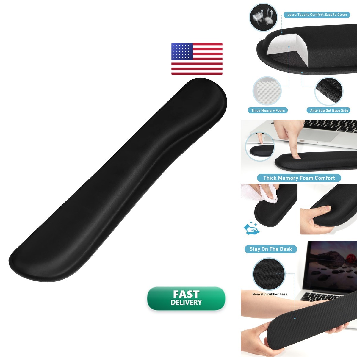 Yolanda SKK-333 Memory Foam Keyboard Wrist Rest Mouse Pad Set Computer Laptop
