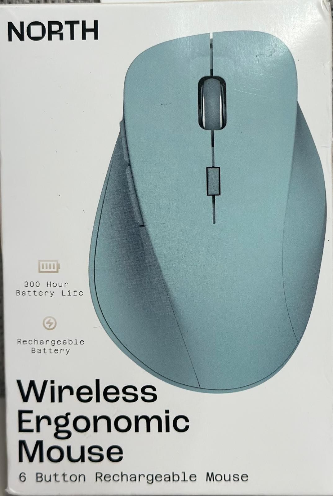 North Wireless Ergonomic 6 Button Mouse - Sky Blue