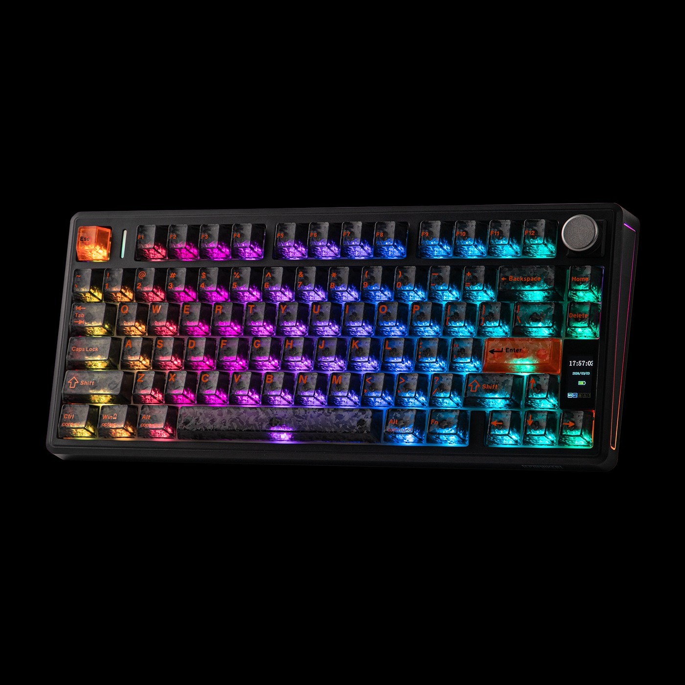 EPOMAKER TH80 V2 PRO 75% Wireless Mechanical Keyboard Screen Knob Creamy Jade