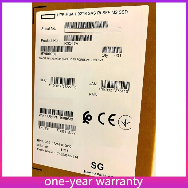 NEW HPE MSA 2060 2062 R0Q47A P13237-001 1.92TB SAS 12G 2.5 IN RI M2 SSD New