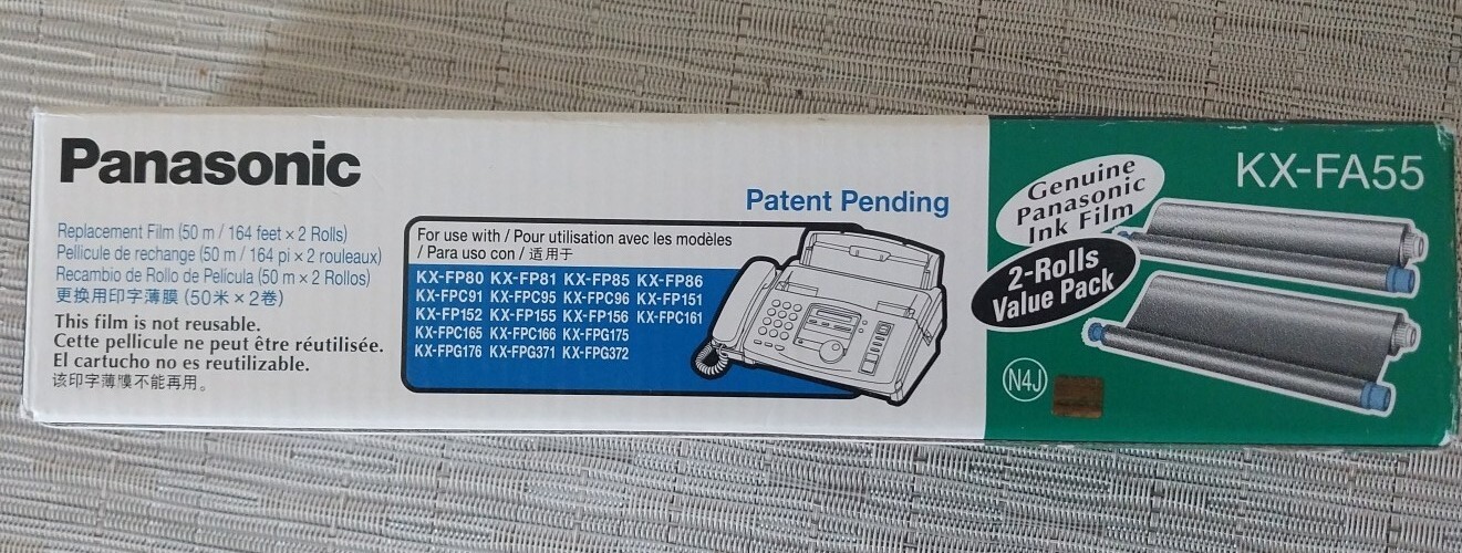 Panasonic Ink Ribbon Cartridge Computer Fax KX-FA55 Genuine Original 1 Roll NEW 
