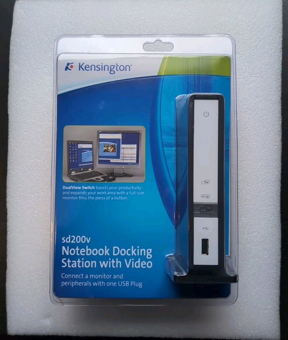NEW Kensington SD200V Universal Notebook Docking Station with Video - Black
