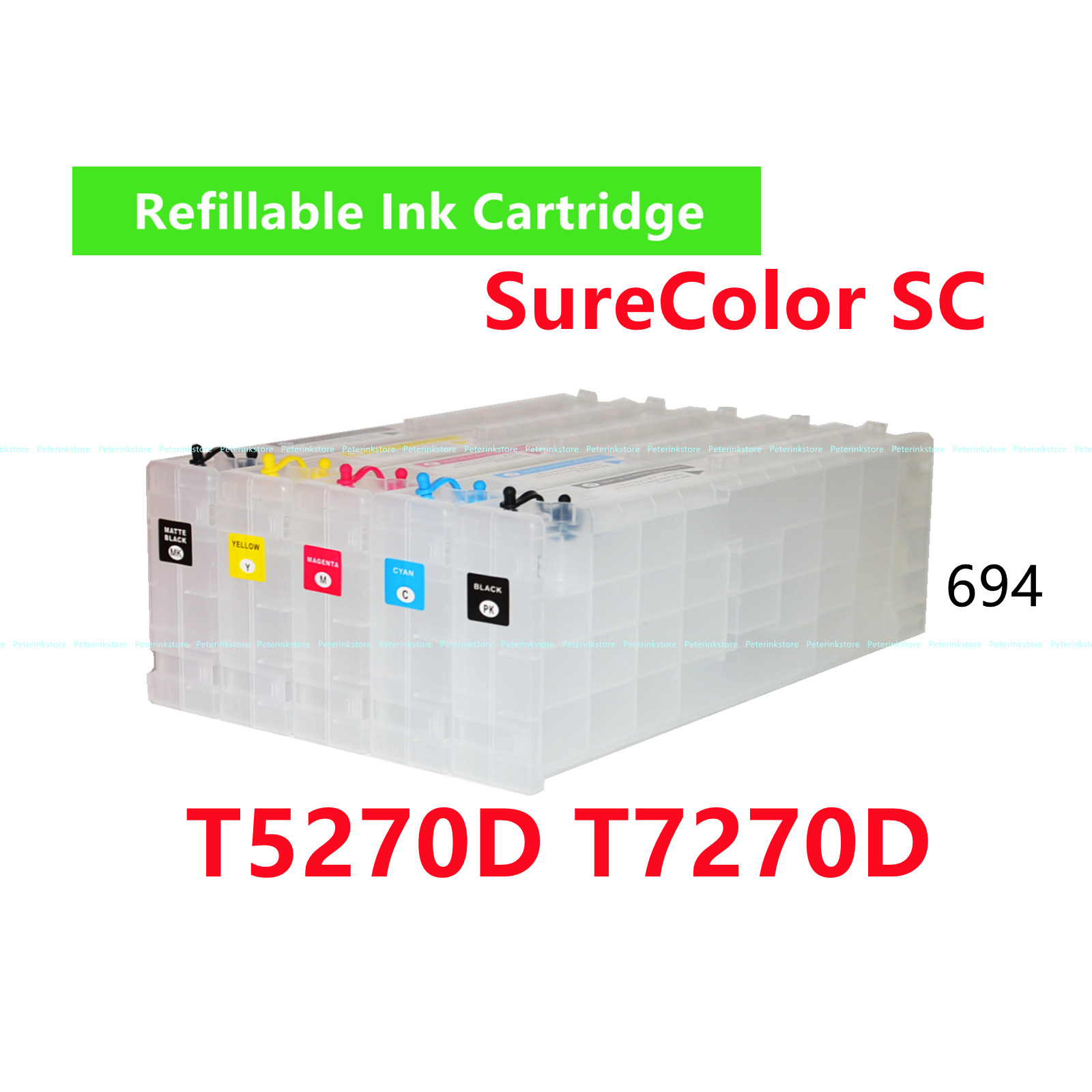 5 Empty Refillable Ink Cartridge T694 694 for T7270D T5270D Printer
